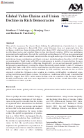 Cover page of Global Value Chains and Union Decline in Rich Democracies