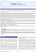 Cover page: Elevated risk of depression among adolescents presenting with sleep disorders.