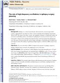 Cover page: The role of high-frequency oscillations in epilepsy surgery planning.