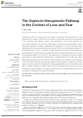 Cover page: The Oxytocin–Vasopressin Pathway in the Context of Love and Fear