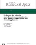 Cover page: Evaluation of a pointwise microcirculation assessment method using liquid and multilayered tissue simulating phantoms.