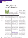 Cover page: I Am a Scientist, Not a Philosopher!