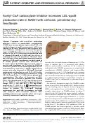 Cover page: Acetyl-CoA carboxylase inhibitor increases LDL-apoB production rate in NASH with cirrhosis: prevention by fenofibrate