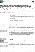 Cover page: Hyperglycemia and Glycemic Variability Associated with Glucocorticoids in Women without Pre-Existing Diabetes Undergoing Neoadjuvant or Adjuvant Taxane Chemotherapy for Early-Stage Breast Cancer