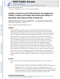 Cover page: Children’s Expressions of Positive Emotion Are Sustained by Smiling, Touching, and Playing With Parents and Siblings: A Naturalistic Observational Study of Family Life