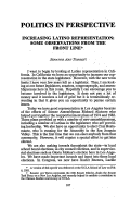 Cover page: Increasing Latino Representation: Some Observations from the Front Line