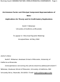 Cover page: On Common Factor and Principal Component Representations of Data: Implications for Theory and for Confirmatory Replications