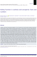 Cover page: Kidney function in cachexia and sarcopenia: Facts and numbers.