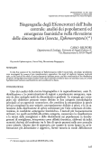 Cover page: Biogeografia degli Efemerotteri dell’Italia centrale: analisi dei popolamenti ed emergenze faunistiche nella rilevazione delle discontinuità (Insecta, Ephemeroptera)
