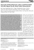 Cover page: Nanoscale Artificial Plasmonic Lattice in Self-Assembled Vertically Aligned Nitride-Metal Hybrid Metamaterials.