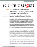 Cover page: The folate-coupled enzyme MTHFD2 is a nuclear protein and promotes cell proliferation