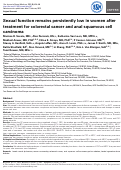 Cover page: Sexual function remains persistently low in women after treatment for colorectal cancer and anal squamous cell carcinoma.