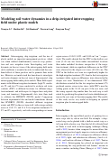 Cover page: Modeling soil water dynamics in a drip-irrigated intercropping field under plastic mulch