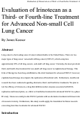 Cover page: Evaluation of Irinotecan as a Third- or Fourth-line Treatment for Advanced Non-small Cell Lung Cancer