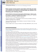 Cover page: Police sexual coercion and its association with risky sex work and substance use behaviors among female sex workers in St. Petersburg and Orenburg, Russia