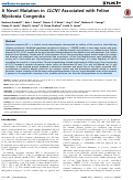 Cover page: A Novel Mutation in CLCN1 Associated with Feline Myotonia Congenita