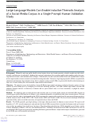 Cover page: Large Language Models Can Enable Inductive Thematic Analysis of a Social Media Corpus in a Single Prompt: Human Validation Study