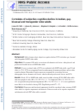 Cover page: Correlates of Subjective Cognitive Decline in Lesbian, Gay, Bisexual, and Transgender Older Adults