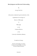 Cover page: Moral Judgment and Historical Understanding