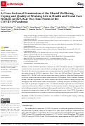 Cover page: A Cross-Sectional Examination of the Mental Wellbeing, Coping and Quality of Working Life in Health and Social Care Workers in the UK at Two Time Points of the COVID-19 Pandemic.