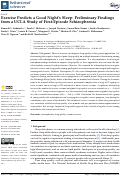 Cover page: Exercise Predicts a Good Night’s Sleep: Preliminary Findings from a UCLA Study of First-Episode Schizophrenia