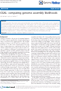 Cover page: CGAL: computing genome assembly likelihoods