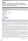 Cover page: Feasibility and Acceptability of a Family-Based Telehealth Intervention for Families Impacted by the Child Welfare System: Formative Mixed Methods Evaluation