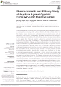 Cover page: Pharmacokinetic and Efficacy Study of Acyclovir Against Cyprinid Herpesvirus 3 in Cyprinus carpio