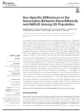 Cover page: Sex-Specific Differences in the Association Between Race/Ethnicity and NAFLD Among US Population