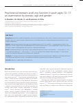 Cover page: Psychosocial stressors and lung function in youth ages 10-17: an examination by stressor, age and gender.