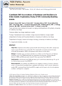 Cover page: Candidate SNP Associations of Optimism and Resilience in Older Adults: Exploratory Study of 935 Community-Dwelling Adults