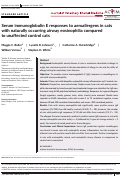 Cover page: Serum immunoglobulin E responses to aeroallergens in cats with naturally occurring airway eosinophilia compared to unaffected control cats