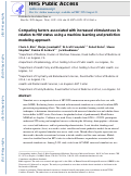 Cover page: Comparing Factors Associated with Increased Stimulant Use in Relation to HIV Status Using a Machine Learning and Prediction Modeling Approach