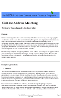 Cover page of Unit 46: Address Matching
