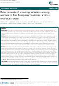 Cover page: Determinants of smoking initiation among women in five European countries: a cross-sectional survey