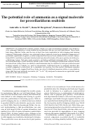 Cover page: The potential role of ammonia as a signal molecule for procellarifform seabirds