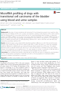 Cover page: MicroRNA profiling of dogs with transitional cell carcinoma of the bladder using blood and urine samples