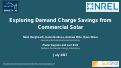 Cover page: Exploring Demand Charge Savings from Commercial Solar