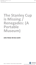 Cover page: The Stanley Cup is Missing/ Renegades: (a portable Museum)