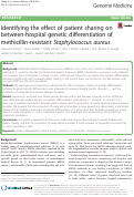 Cover page: Identifying the effect of patient sharing on between-hospital genetic differentiation of methicillin-resistant Staphylococcus aureus