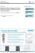 Cover page of Design Trade-Offs in Composite Fuel Cell Membranes: Effects of Reinforcement and Chemical Additives
