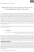 Cover page: Managed Sovereigns: How Inconsistent Accounts of the Human Rationalize Platform Advertising