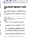 Cover page: More than one road leads to Rome: A narrative review and meta-analysis of physical activity intervention effects on cognition in youth