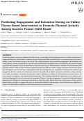 Cover page of Predicting Engagement and Retention During an Online Theory‐Based Intervention to Promote Physical Activity Among Inactive Parent‐Child Dyads