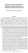 Cover page: Raising the Standard of Evidence for Initiating an Identification Procedure