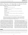 Cover page: Indirect exposure to the September 11 terrorist attacks: Does symptom structure resemble PTSD?