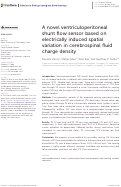 Cover page: A novel ventriculoperitoneal shunt flow sensor based on electrically induced spatial variation in cerebrospinal fluid charge density.