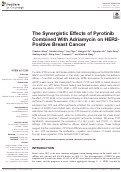 Cover page: The Synergistic Effects of Pyrotinib Combined With Adriamycin on HER2-Positive Breast Cancer