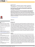 Cover page: Phylogeny of Echinoderm Hemoglobins
