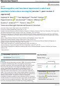 Cover page: Neurocognitive and functional impairment in adult and paediatric tuberculous meningitis